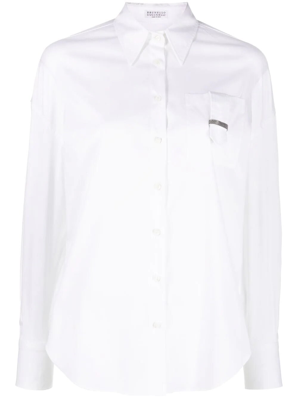 商品[国内直发] Brunello Cucinelli|BRUNELLO CUCINELLI 女士白色长袖衬衫 M0091RG116-C159,价格¥7376,第1张图片