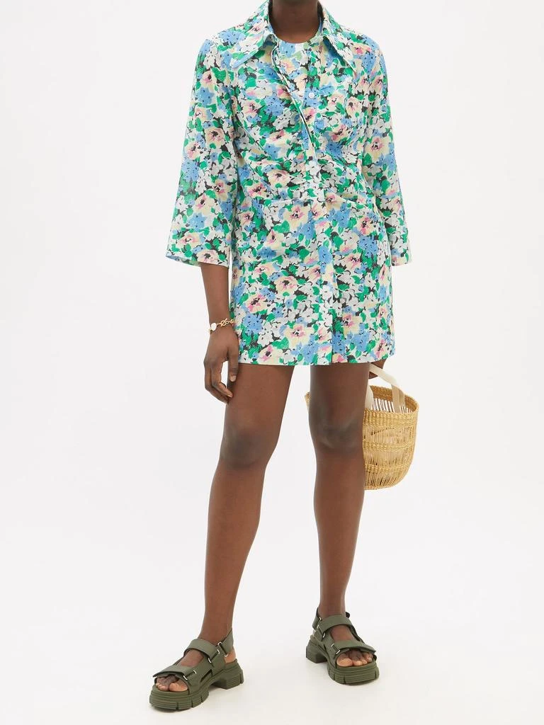 Floral-print organic cotton-poplin shirt 商品