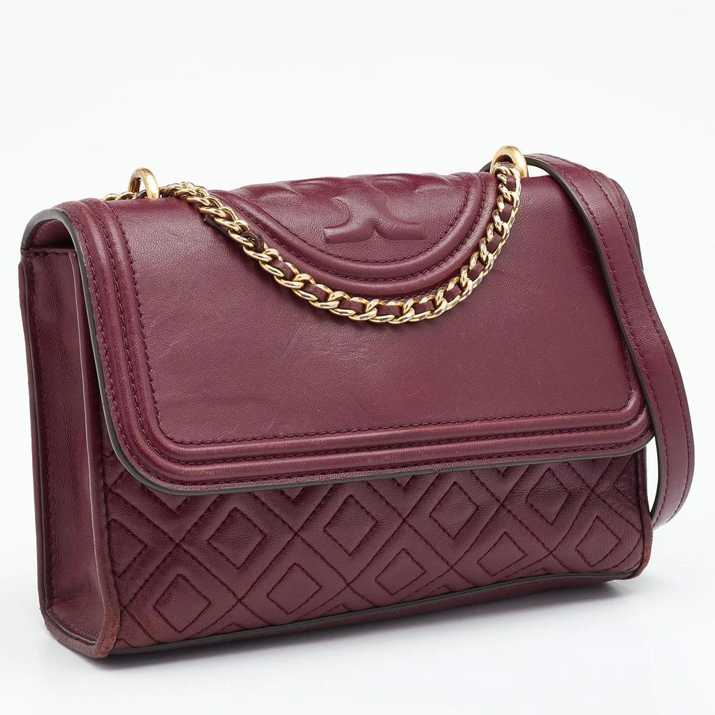 商品[二手商品] Tory Burch|Tory Burch Burgundy Leather Small Fleming Shoulder Bag,价格¥1200,第3张图片详细描述