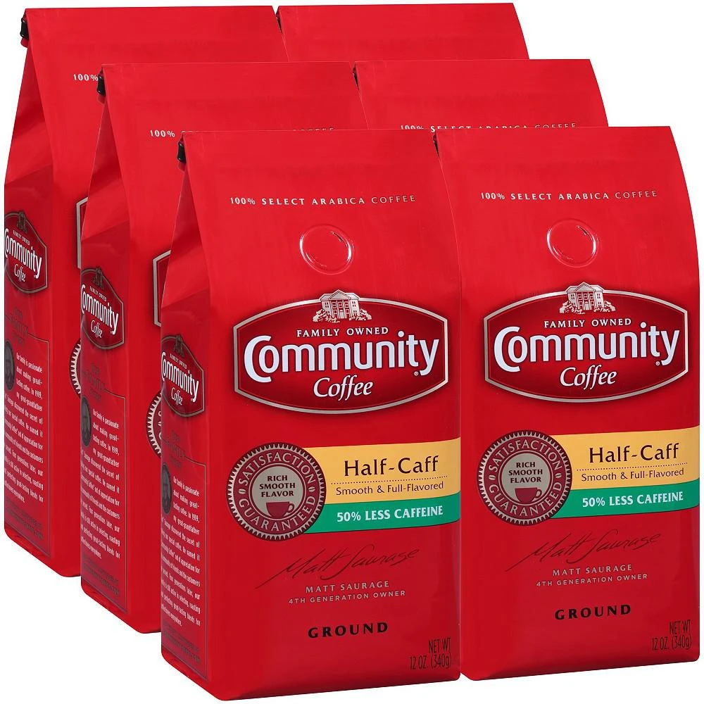 Half Caff Medium-Dark Roast Premium Ground Coffee, 12 Oz - 6 Pack 商品