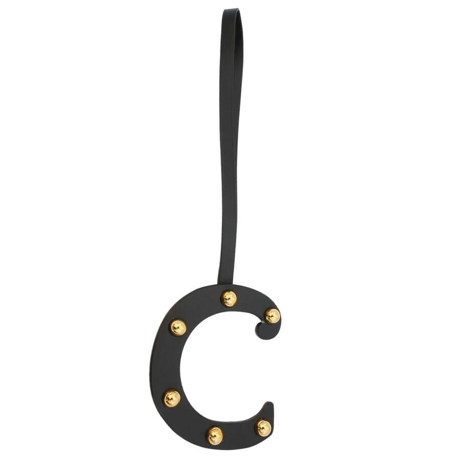 商品Burberry|Burberry Black / Light Gold C Studded Leather Alphabet Ladies Bag Charm,价格¥335,第1张图片