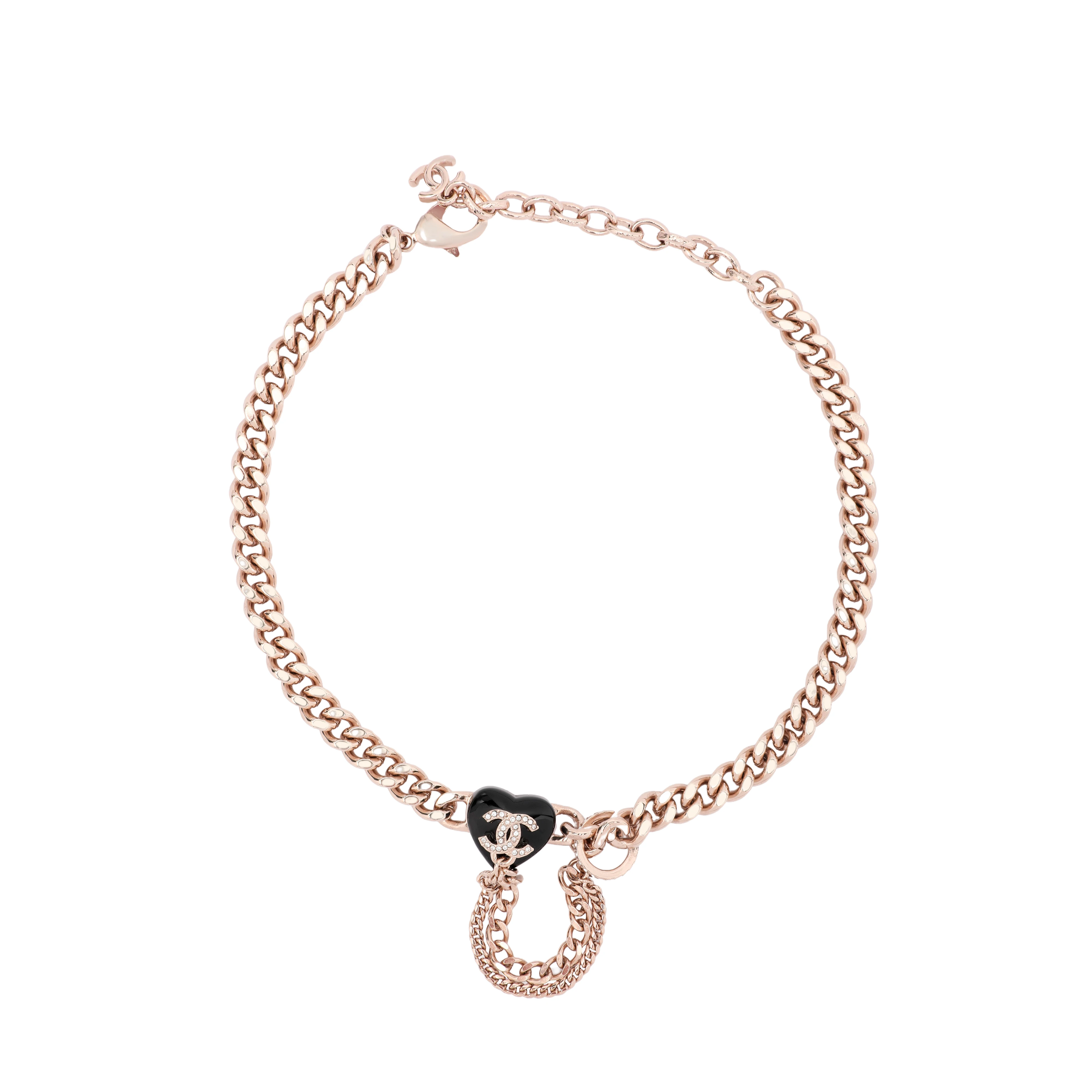 商品[国内直发] Chanel|香奈儿 粗链爱心吊坠 项链 女款 金色,价格¥10528,第1张图片