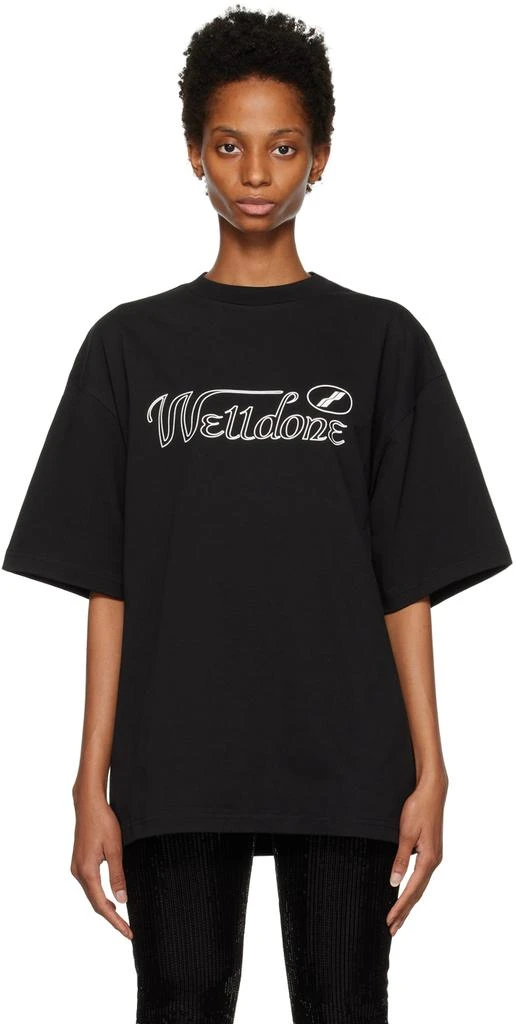 商品We11done|Black Cursive T-Shirt,价格¥1212,第1张图片