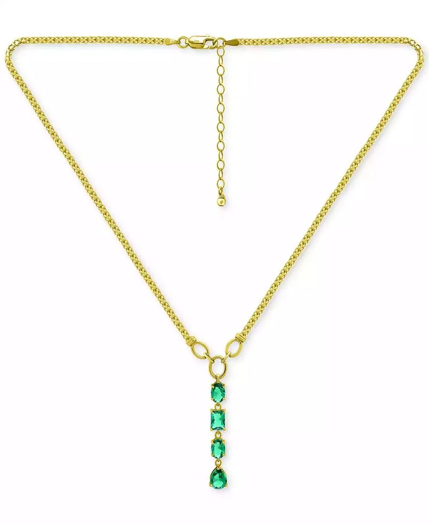 商品Macy's|Lab-Grown Green Quartz Lariat Necklace (2-3/4 ct. t.w.) in 18k Gold-Plated Sterling Silver, 16" + 2" extender,价格¥672,第3张图片详细描述