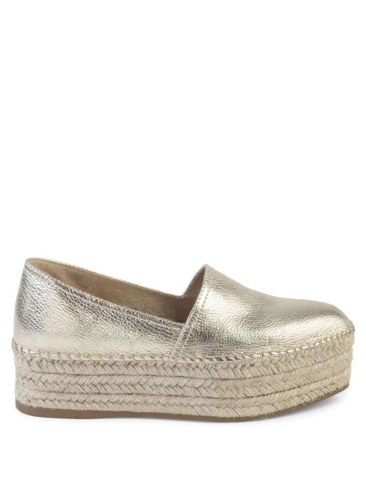 商品Miu Miu|Metallic Leather Espadrille Platform Espadrilles,价格¥1754,第5张图片详细描述