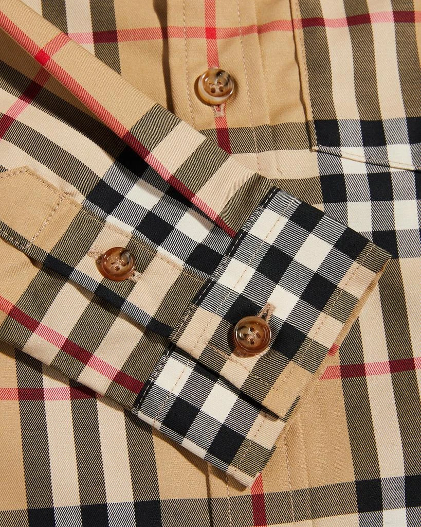 商品Burberry|Boy's Owen Vintage Check Long-Sleeve Shirt, Size 6M-2,价格¥700,第3张图片详细描述
