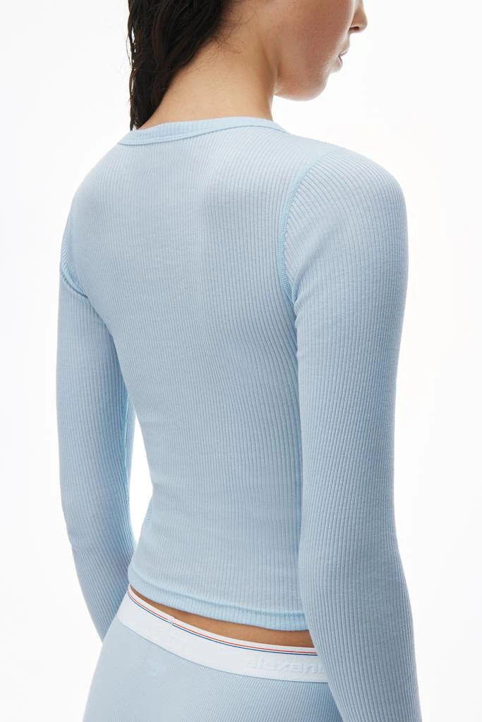 商品Alexander Wang|Long-Sleeve Tee in Ribbed Cotton Jersey,价格¥166,第4张图片详细描述