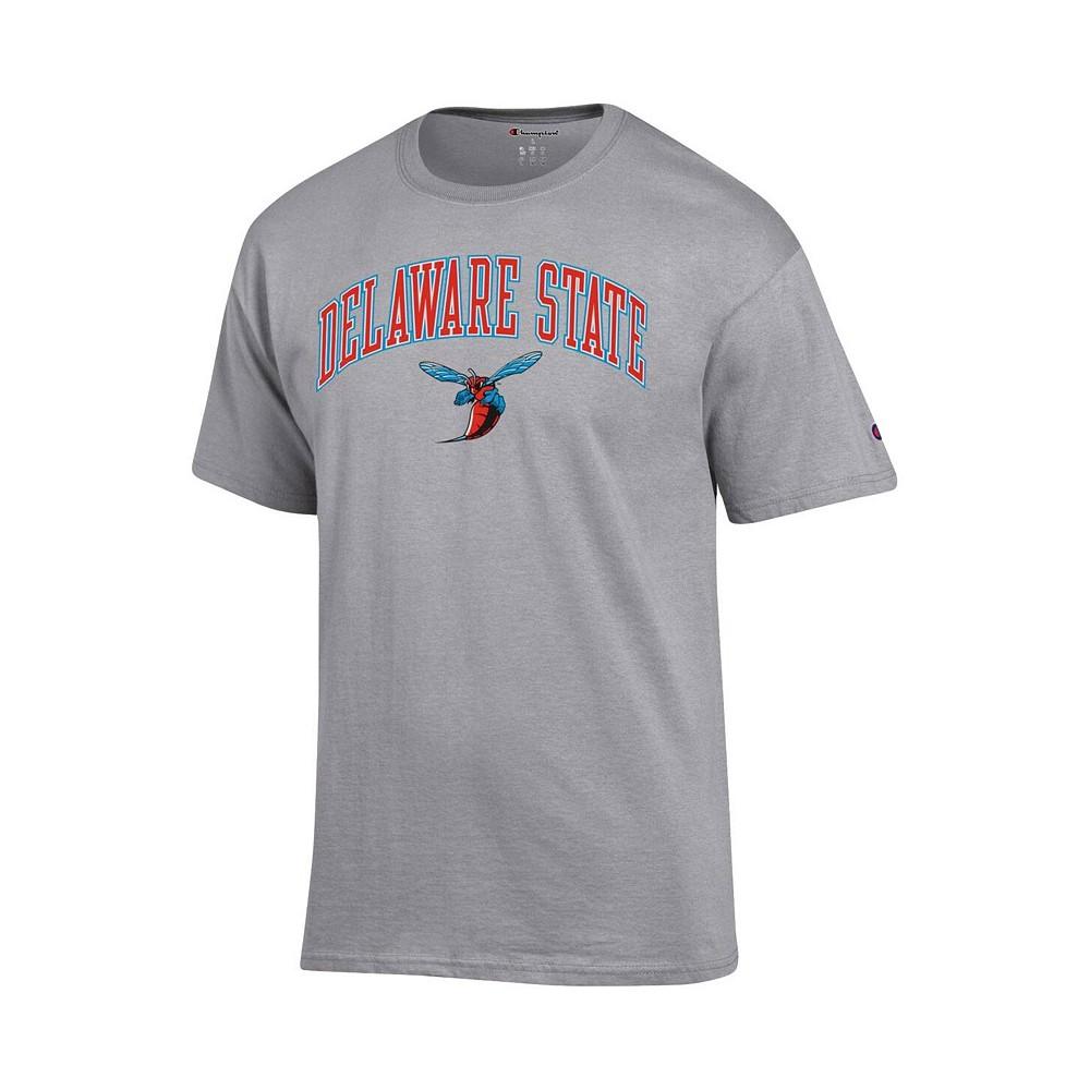 Men's Gray Delaware State Hornets Arch Over Logo T-shirt商品第3张图片规格展示