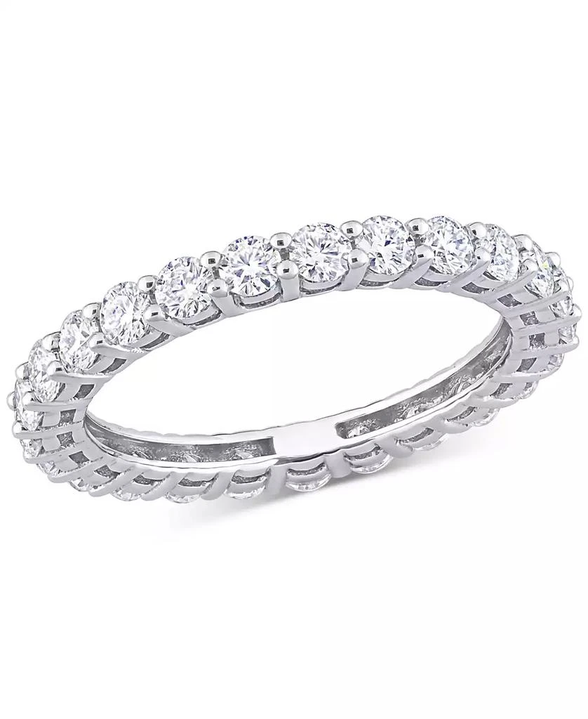 商品Macy's|Moissanite Polished Eternity Band (1-1/2 ct. t.w.) in 10k White Gold,价格¥13499,第1张图片