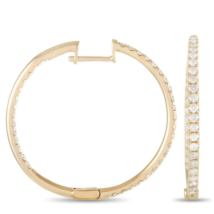 商品LB Exclusive|14K Yellow Gold 1.0ct Diamond Hoop Earrings,价格¥10035,第2张图片详细描述