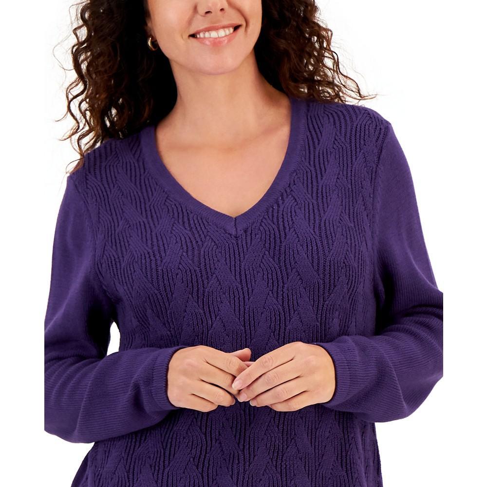 商品Karen Scott|Women's Cable-Knit Tunic Sweater, Created for Macy's,价格¥132,第5张图片详细描述