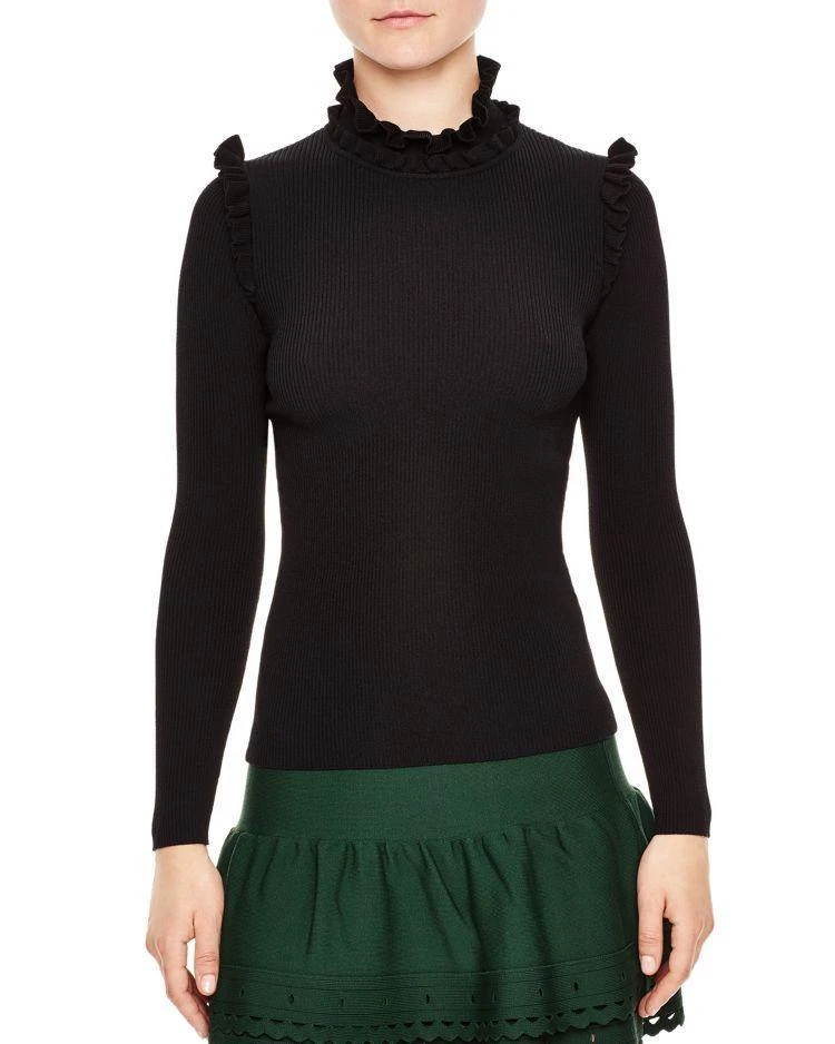 商品Sandro|Spoon Ruffled Sweater,价格¥778,第1张图片