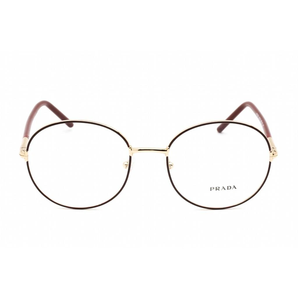 商品Prada|Prada Women's Eyeglasses - Round Pale Gold/Bordeaux Metal Frame | 0PR 55WV 09P1O1,价格¥1254,第2张图片详细描述
