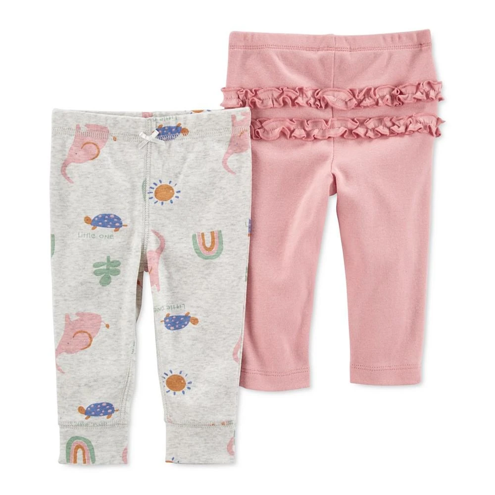 商品Carter's|Baby Girls Assorted Cotton Pants, Pack of 2,价格¥99,第1张图片