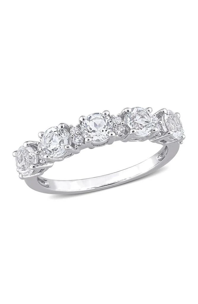 商品DELMAR|Sterling Silver Circle Cut White Topaz Eternity Ring,价格¥494,第1张图片