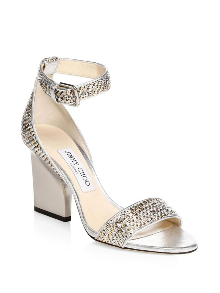 商品Jimmy Choo|Edina Metallic Sandals,价格¥1563,第1张图片