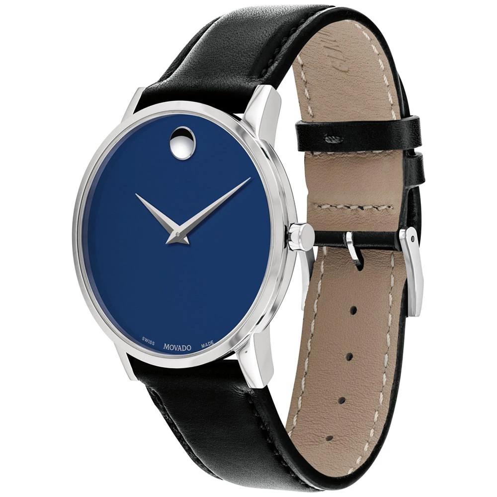 商品Movado|Men's Swiss Museum Classic Black Leather Strap Watch,价格¥3101,第2张图片详细描述