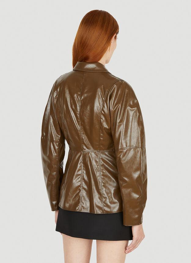 商品Ganni|Patent Jacket in Brown,价格¥2723,第6张图片详细描述