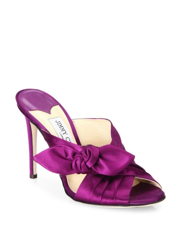 商品Jimmy Choo|Keely Knotted Satin Crisscross Mules,价格¥1734,第1张图片