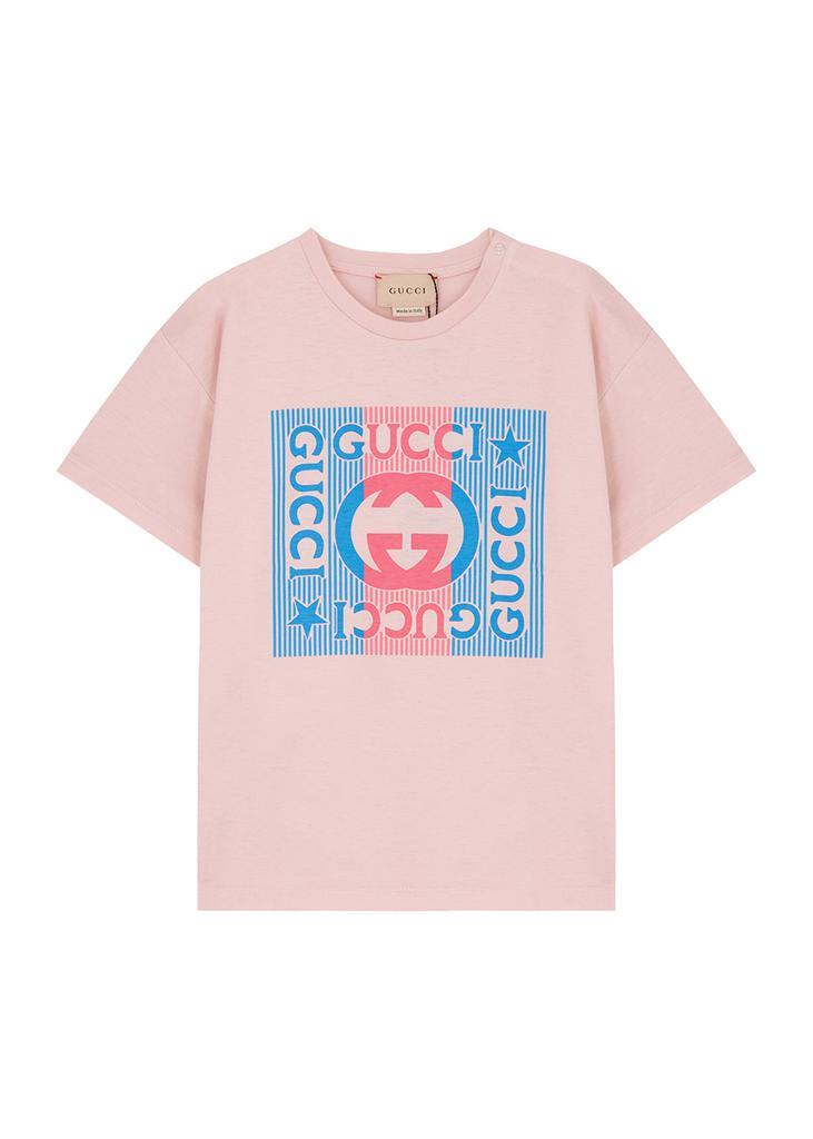 商品Gucci|KIDS Pink logo-print cotton T-shirt (18-36 months),价格¥1024,第1张图片