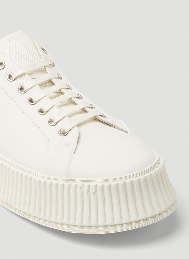Recycled Canvas Platform Sneakers in White商品第7张图片规格展示