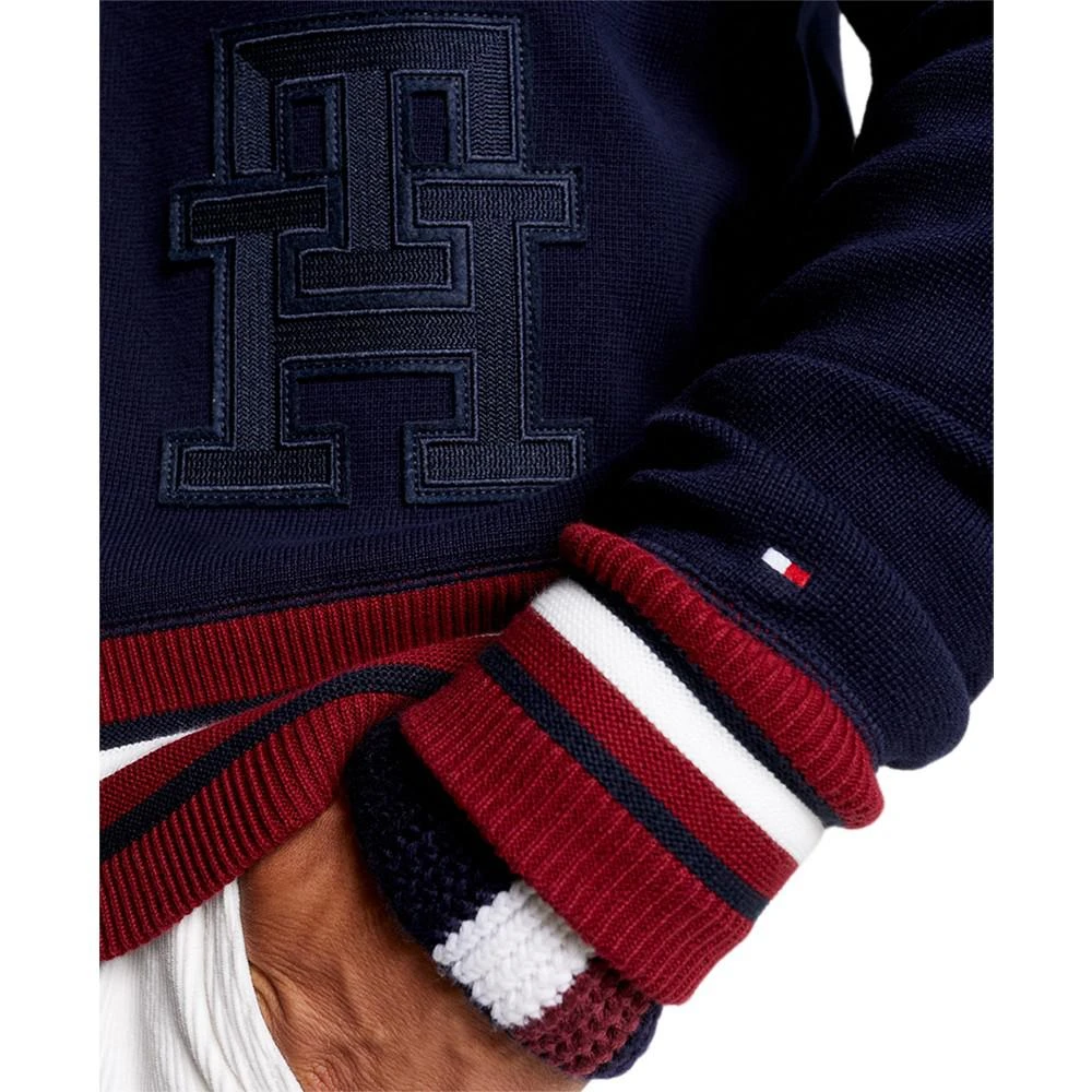 商品Tommy Hilfiger|Men's Monogram Logo Appliqué Knit Varsity Bomber Jacket,价格¥1098,第3张图片详细描述