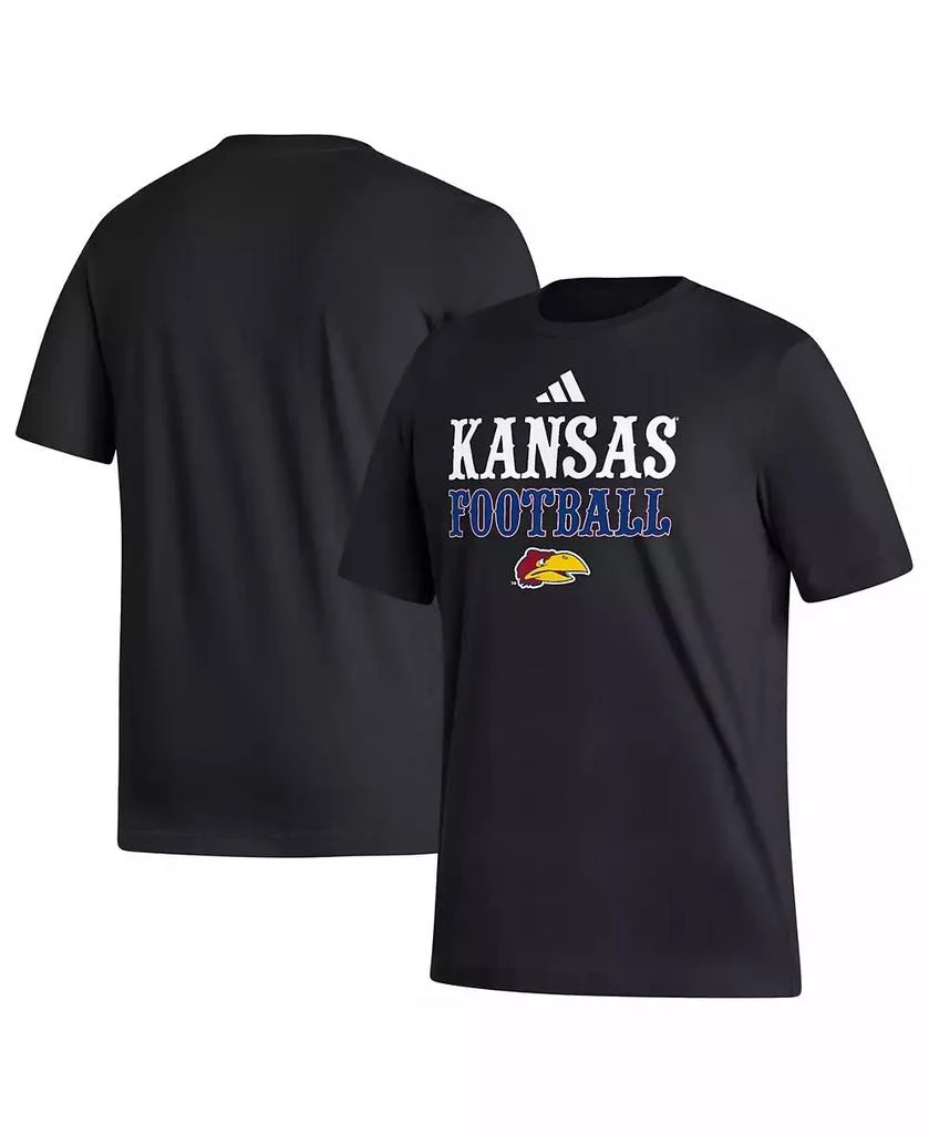 商品Adidas|Men's Black Kansas Jayhawks Football Sideline Strategy T-shirt,价格¥224,第1张图片