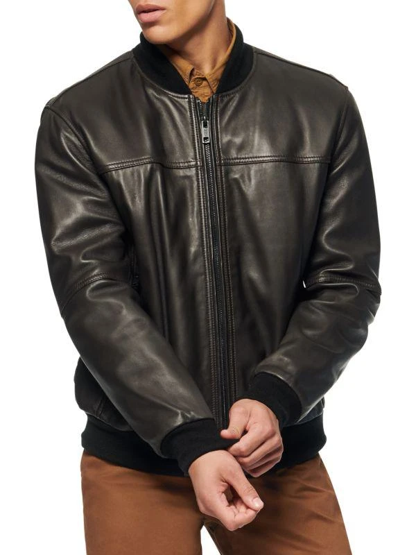 商品Marc New York by Andrew Marc|Summit Leather Bomber Jacket,价格¥3431,第1张图片