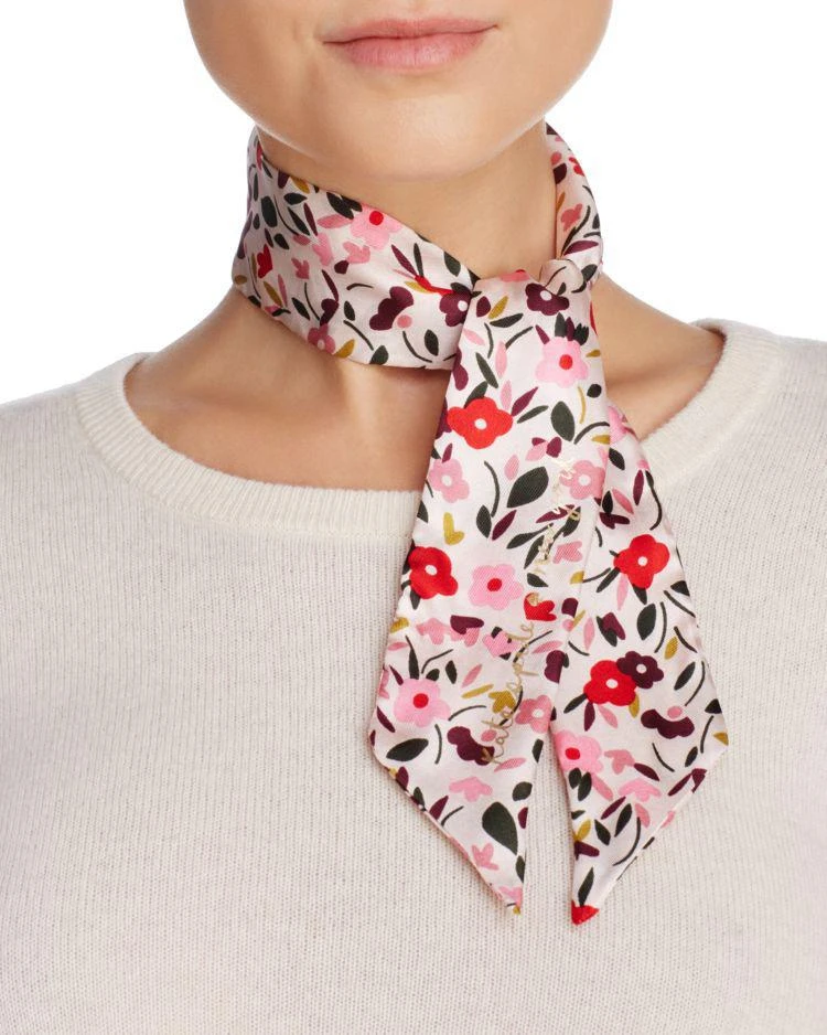 商品Kate Spade|kate spade new york Boho Floral Silk Skinny Scarf,价格¥361,第1张图片