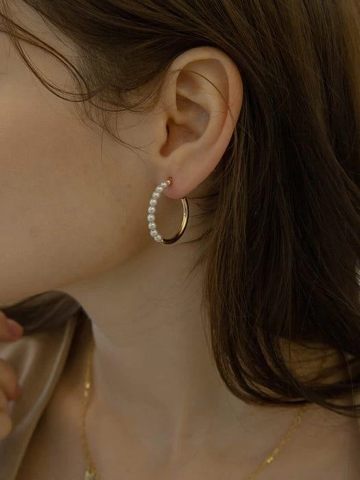 商品GETMEBLING|Center Pearl Earrings,价格¥402,第2张图片详细描述