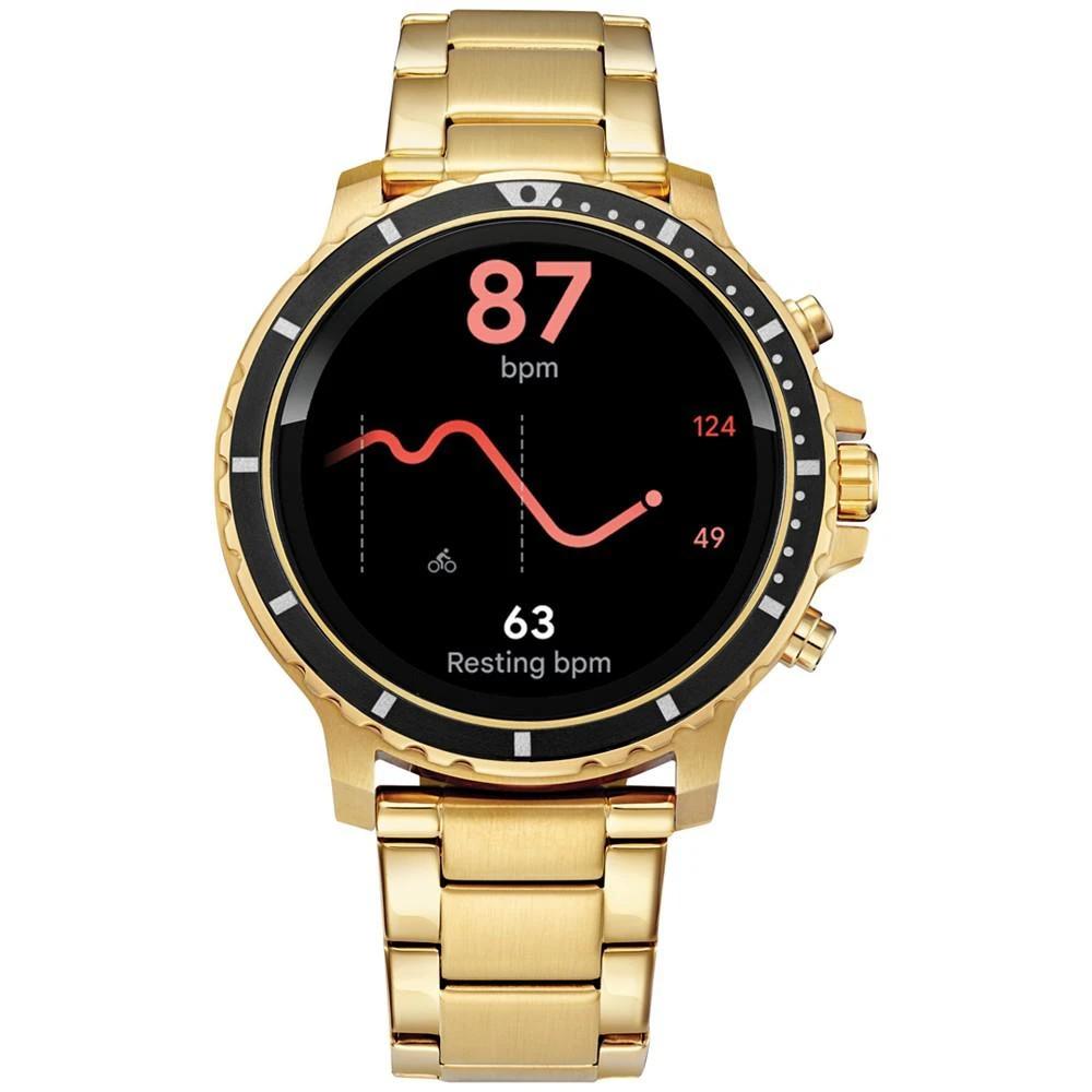 Men's CZ Smart HR Gold Tone Stainless Steel Bracelet Touchscreen Smart Watch 46mm 商品