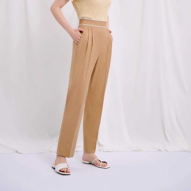 Skylar浅驼撞色高腰裤 | Skylar Pants - Camel 商品