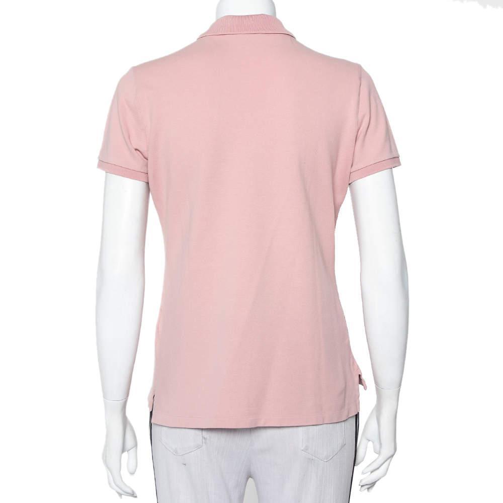 商品[二手商品] Ralph Lauren|Ralph Lauren Blush Pink Cotton Beaded Logo Embellished Polo T- Shirt L,价格¥1236,第5张图片详细描述