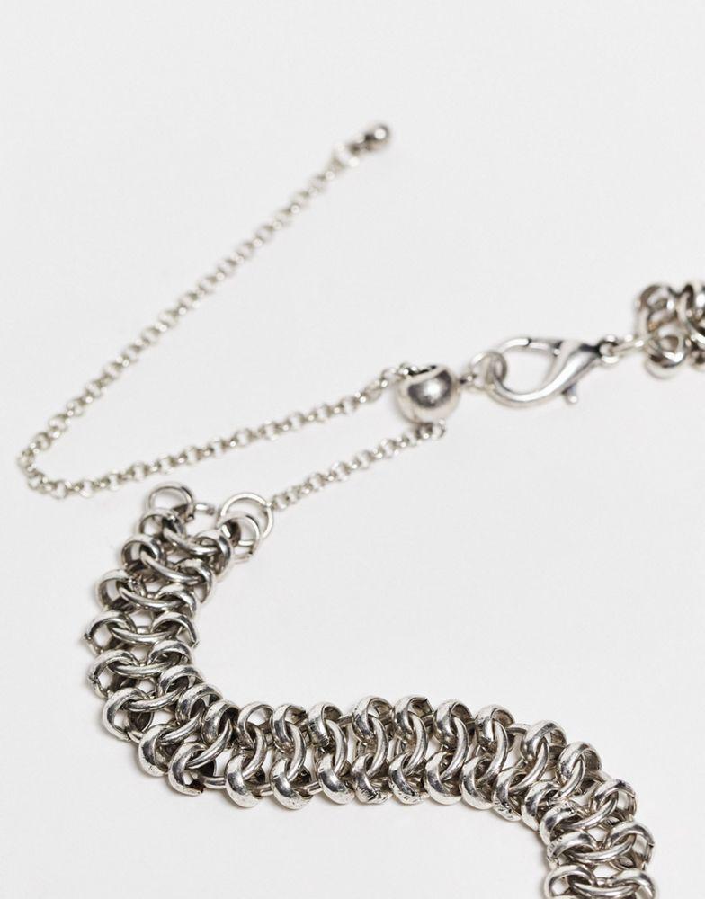 商品Reclaimed Vintage|Reclaimed Vintage unisex ultimate chunky chain necklace in silver,价格¥83,第5张图片详细描述
