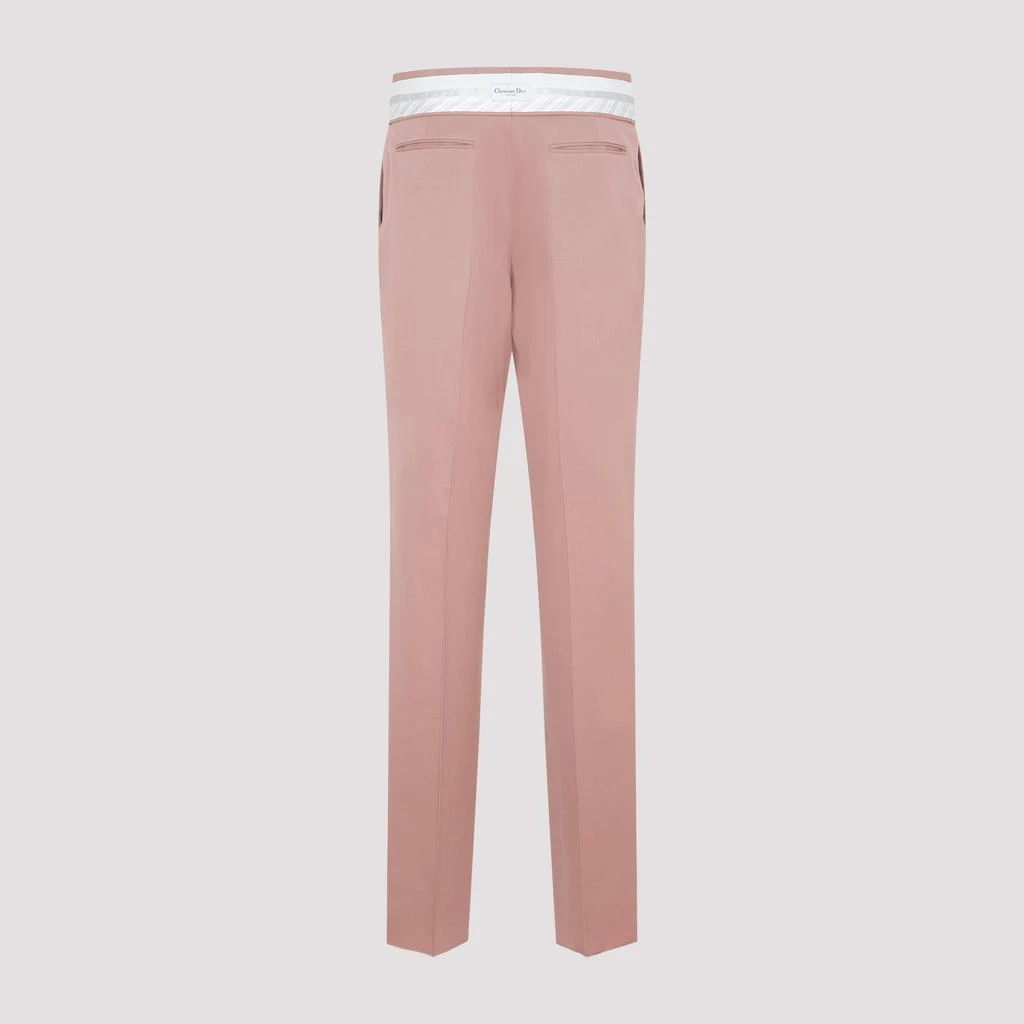 商品Dior|Pink Wool Pants with turned-down waistband,价格¥9027,第3张图片详细描述