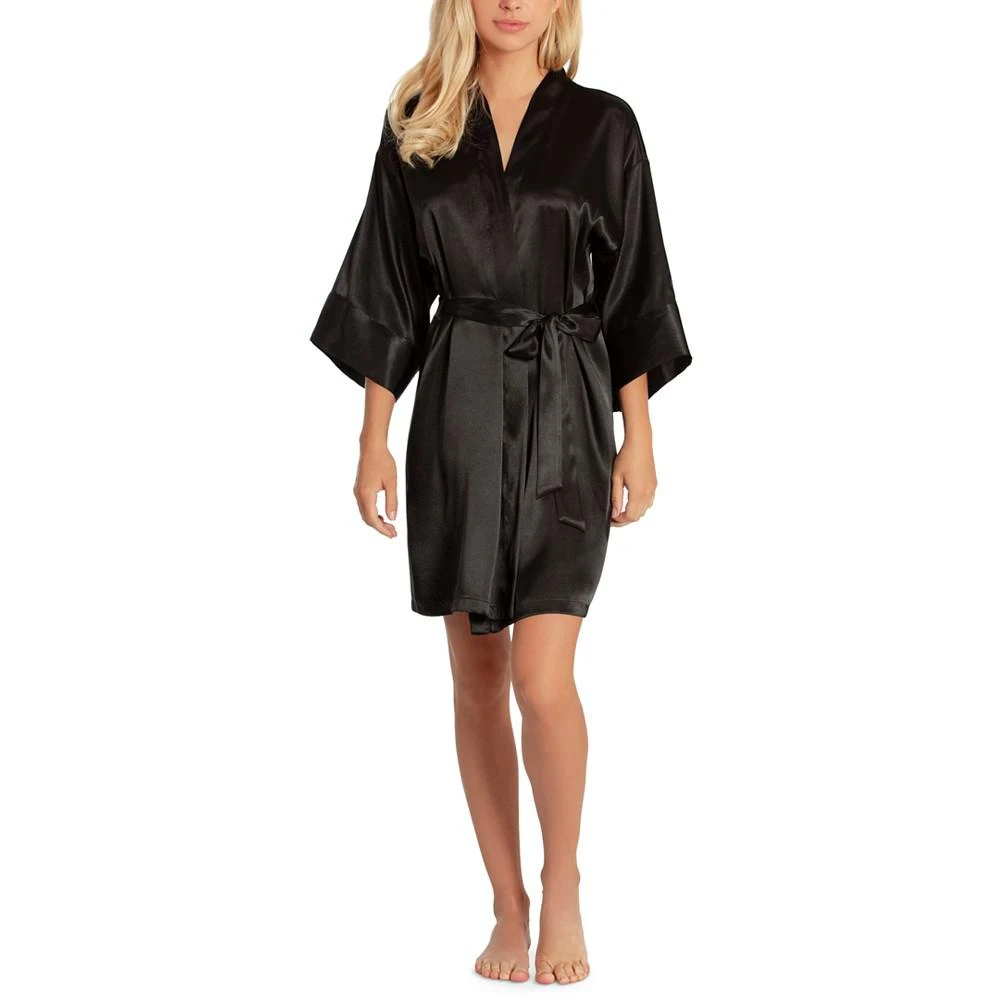 商品Linea Donatella|Women's Short Satin Wrap Robe Lingerie,价格¥353,第1张图片