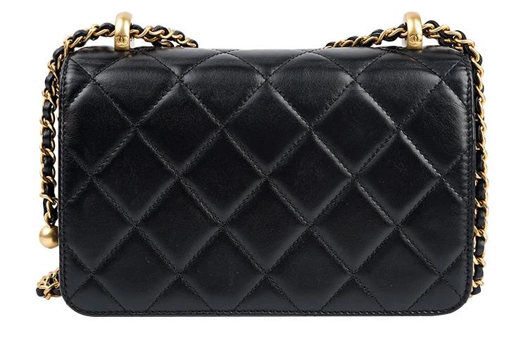 商品[国内直发] Chanel|香奈儿 19Bag 24C/21B 双金珠小金球链条肩带 牛皮 口盖包信封包单肩斜挎包 迷你 女款 黑色,价格¥51601,第4张图片详细描述