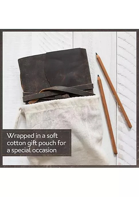 商品Asheville|Genuine Leather Journal Notebook Unlined 120 Pages Handmade Leather Bound Daily Sketch Note Pad 8 X 6,价格¥232,第5张图片详细描述