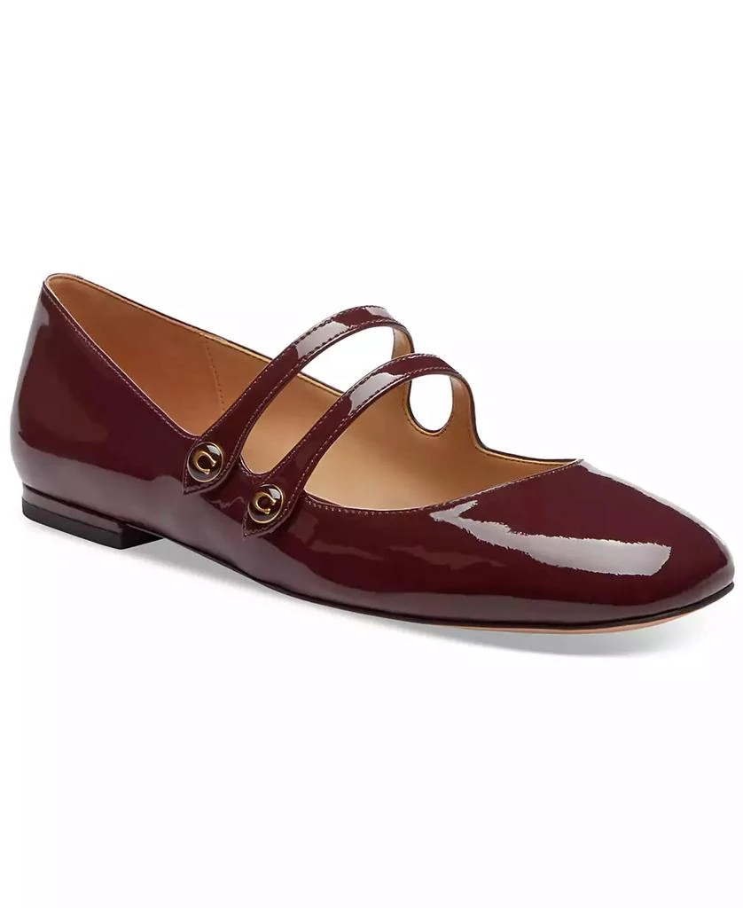 商品Coach|Women's Winley Double Buckle Mary Jane Ballet Flats,价格¥524,第1张图片