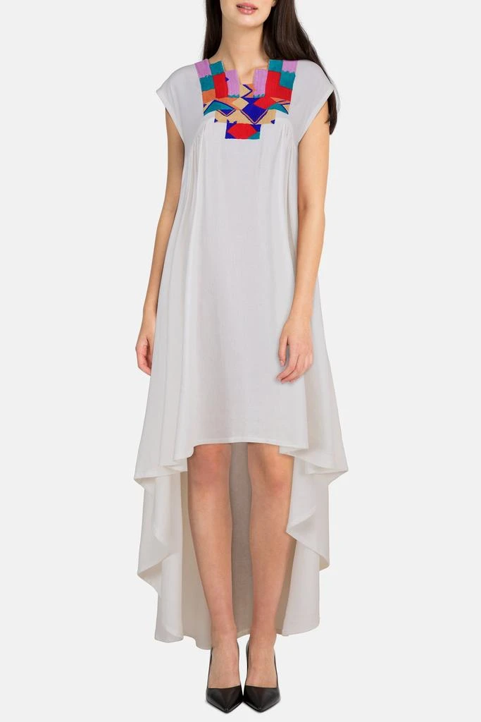 商品Rue15|Rainbow Neckline Embroidered High-Low Dress,价格¥2262,第1张图片