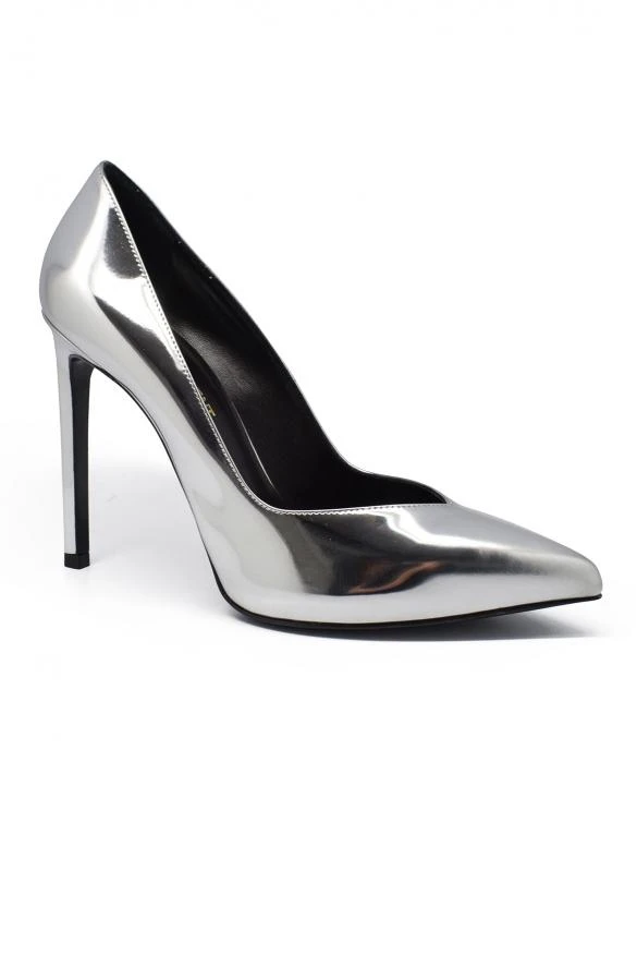 商品Yves Saint Laurent|Luxury shoes for women saint laurent paris pumps in silver leather,价格¥2953,第3张图片详细描述