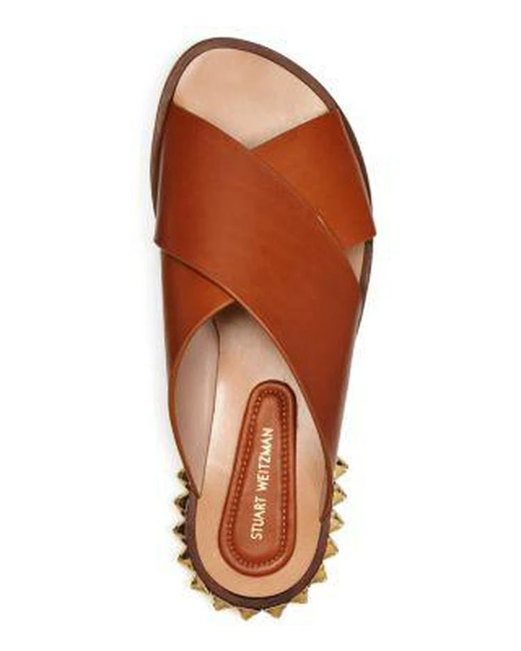 商品Stuart Weitzman|Women's Rockrose Leather Studded Slide Sandals ,价格¥1685,第4张图片详细描述