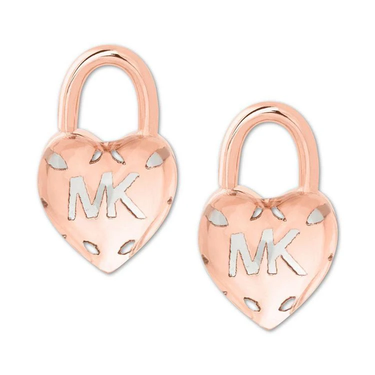 商品Michael Kors|Two-Tone Logo Heart Padlock Stud Earrings,价格¥217,第2张图片详细描述
