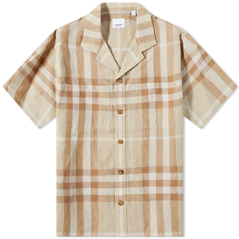 商品Burberry|Burberry Raymond Check Linen Vacation Shirt,价格¥4739,第1张图片