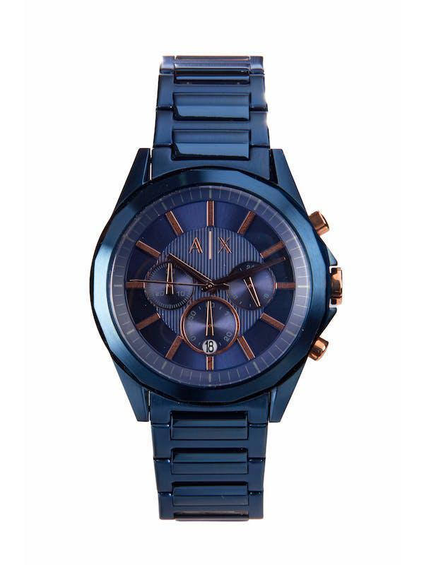 商品Armani Exchange|Armani Exchange Chronograph AX2607 Blue Dial Watch ONE SIZE,价格¥756,第1张图片