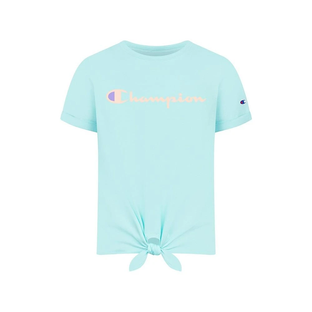 商品CHAMPION|Big Girls Classic Script Tie Front T-shirt,价格¥90,第1张图片