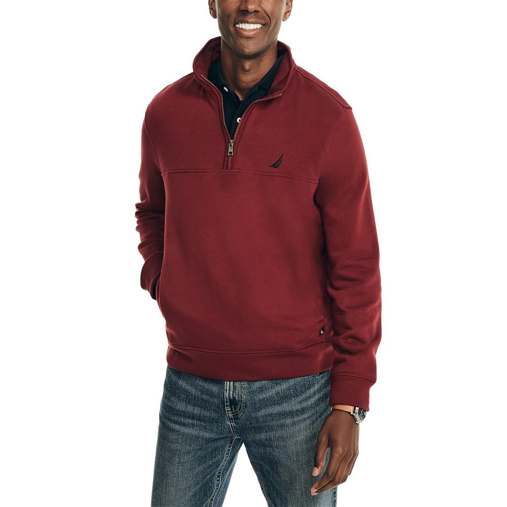 商品Nautica|Men's J-Class Classic-Fit Quarter Zip Fleece Sweatshirt,价格¥144,第1张图片