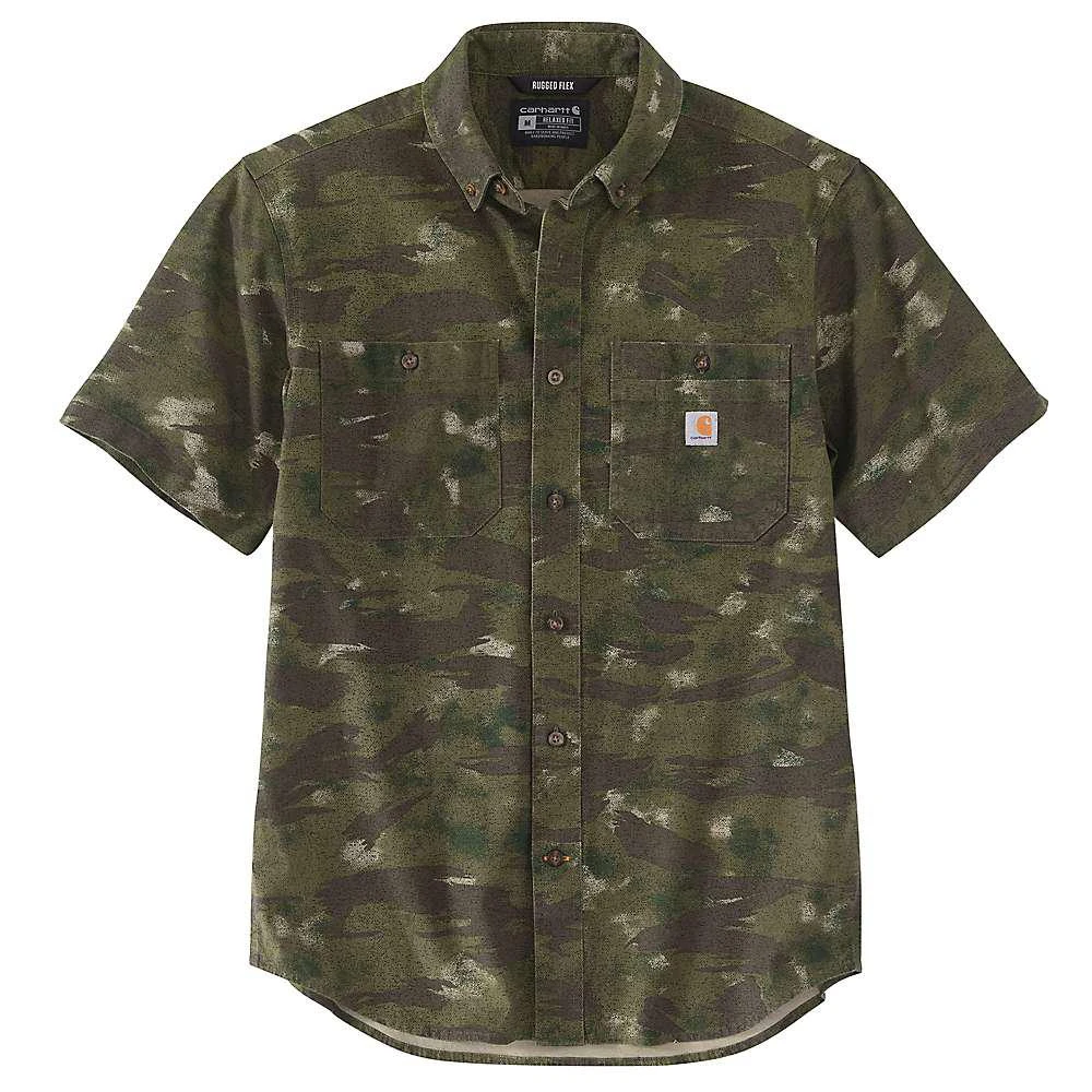 商品Carhartt|Carhartt Men's Rugged Flex Relaxed Fit Mideweight Canvas SS Camo Shirt,价格¥240,第2张图片详细描述