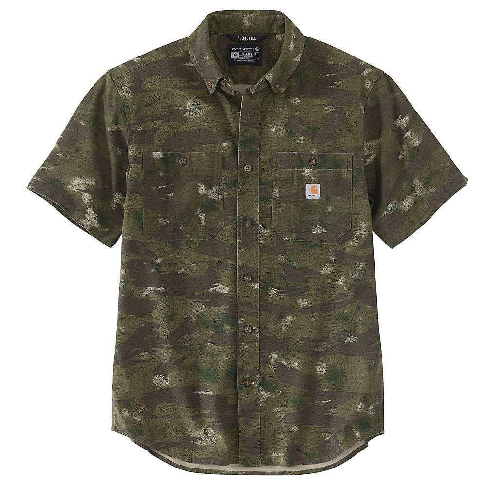 商品Carhartt|Men's Rugged Flex Relaxed Fit Mideweight Canvas SS Camo Shirt,价格¥182,第4张图片详细描述