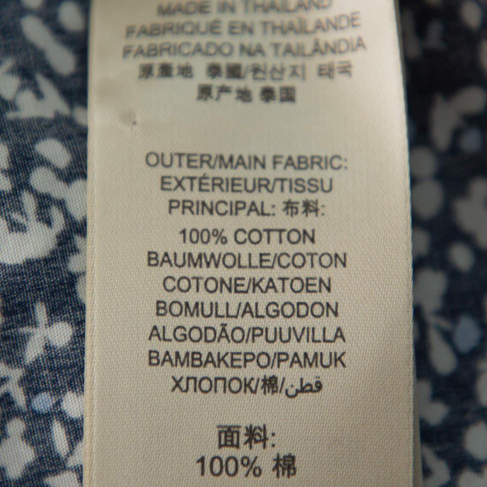 Burberry Brit Navy Blue Printed Cotton Button Front Shirt XS商品第7张图片规格展示